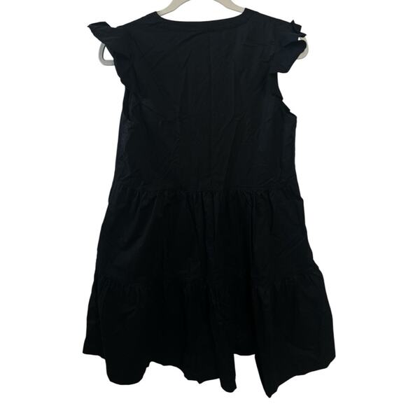 Hatch Maternity The Brooke Ruffle Mini Tunic Dress in Black X-Small Quiet Luxury - Picture 4 of 6